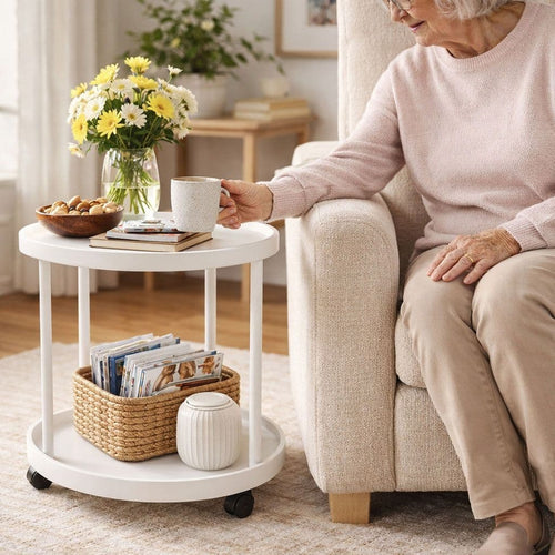 2-Tier Side Table with Casters