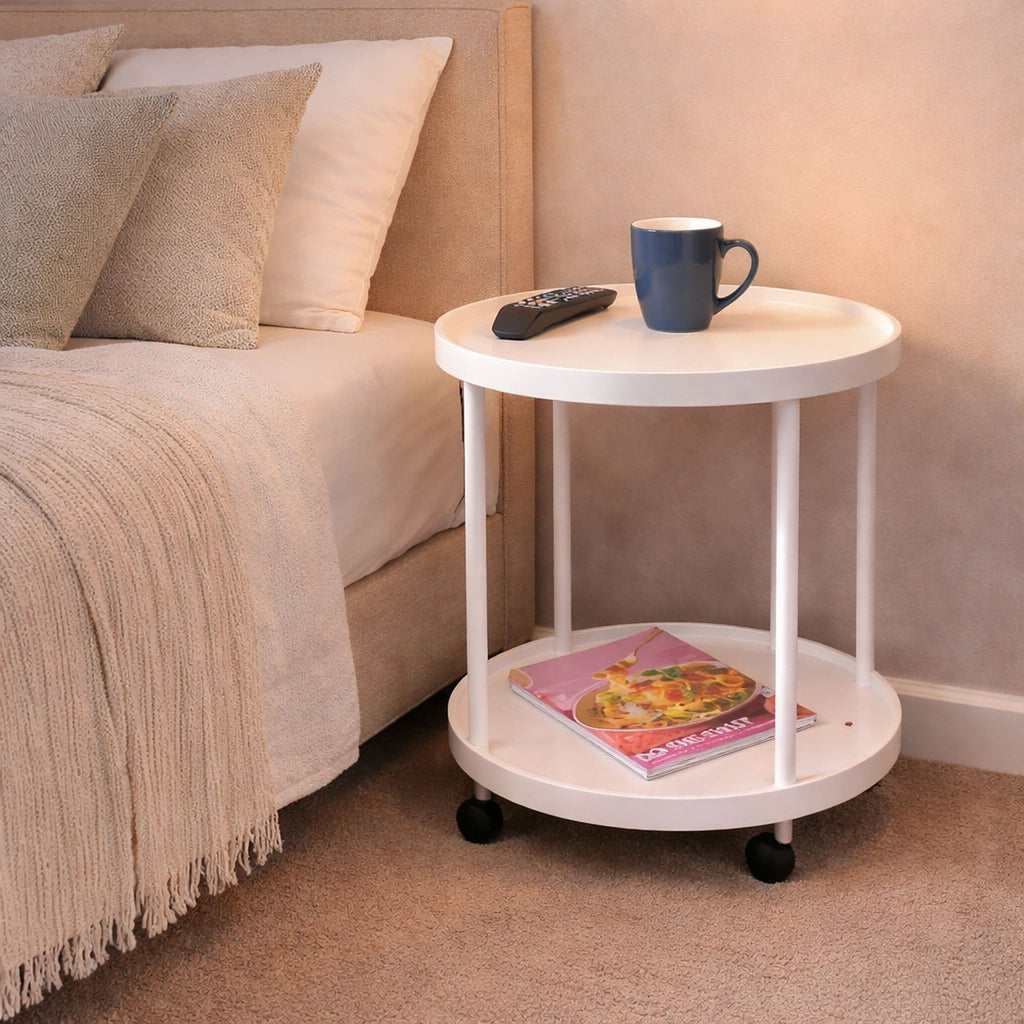 2-Tier Side Table with Casters