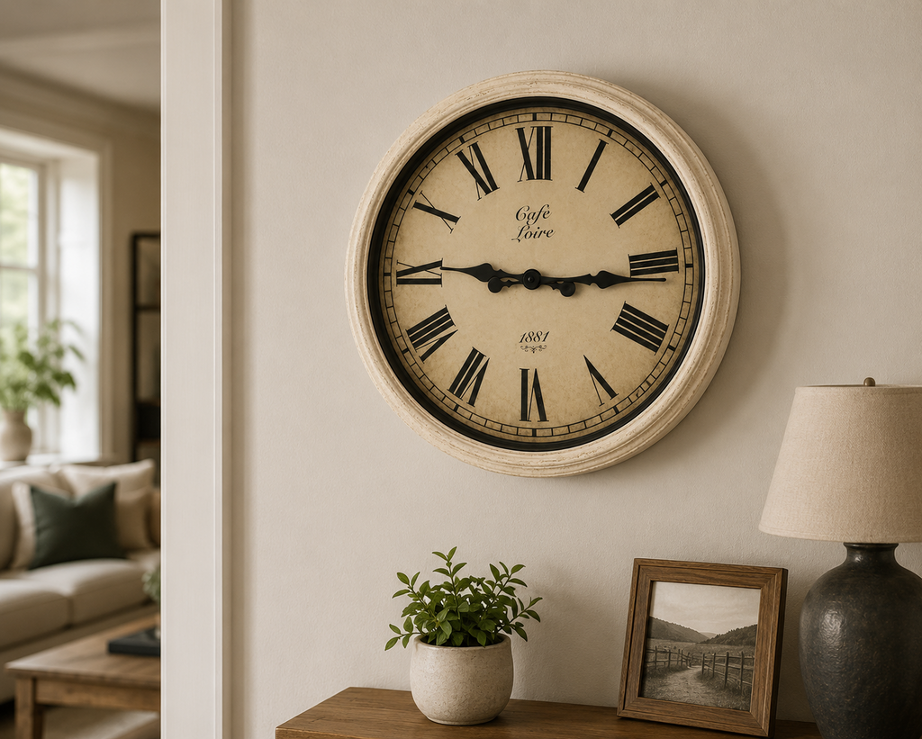 Cafe Loire 1881 61cm 24" Large Vintage Wall Clock Roman Numerals Cafe