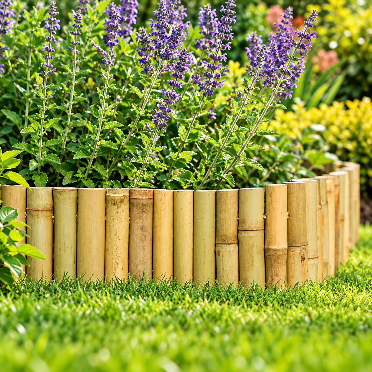 Bamboo Garden Edging – Natural Flexible Lawn Border