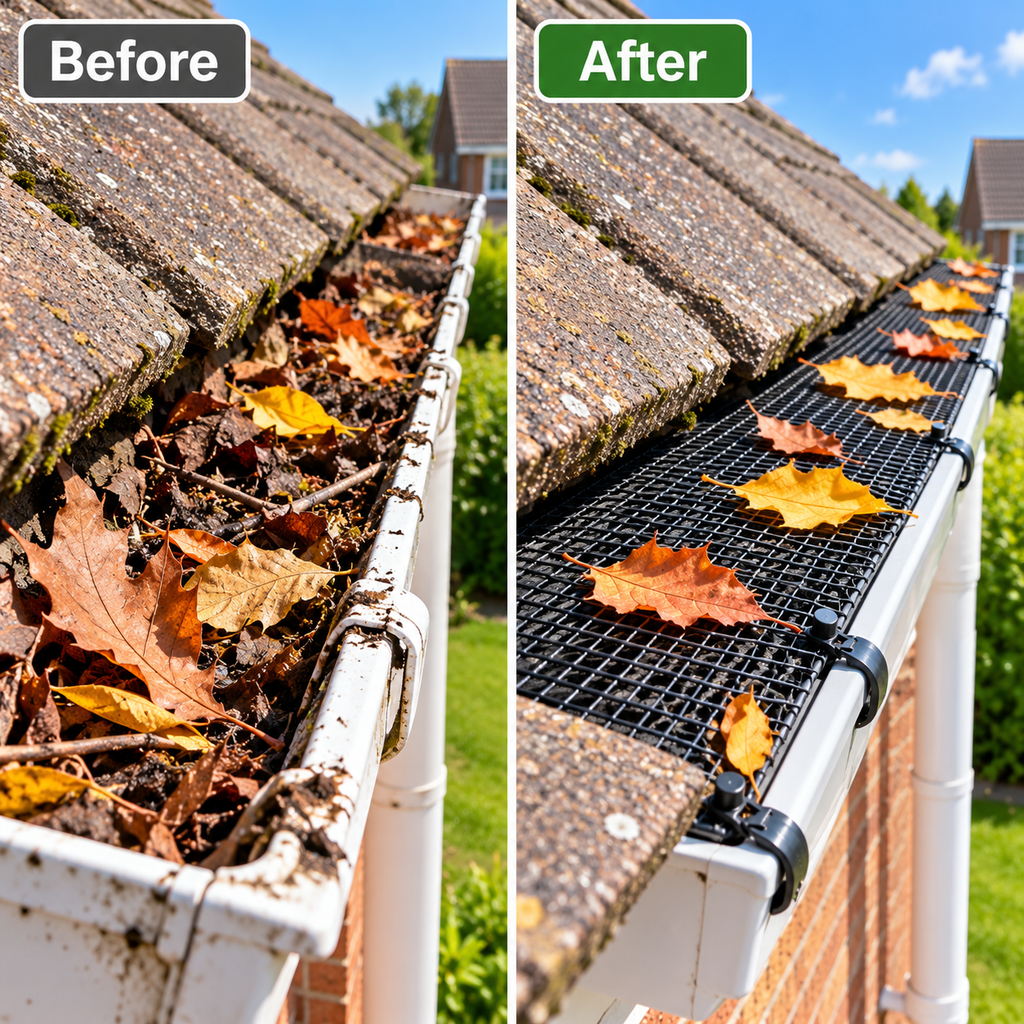 Gutter Mesh – Weatherproof Leaf Guard with Fixing Clips