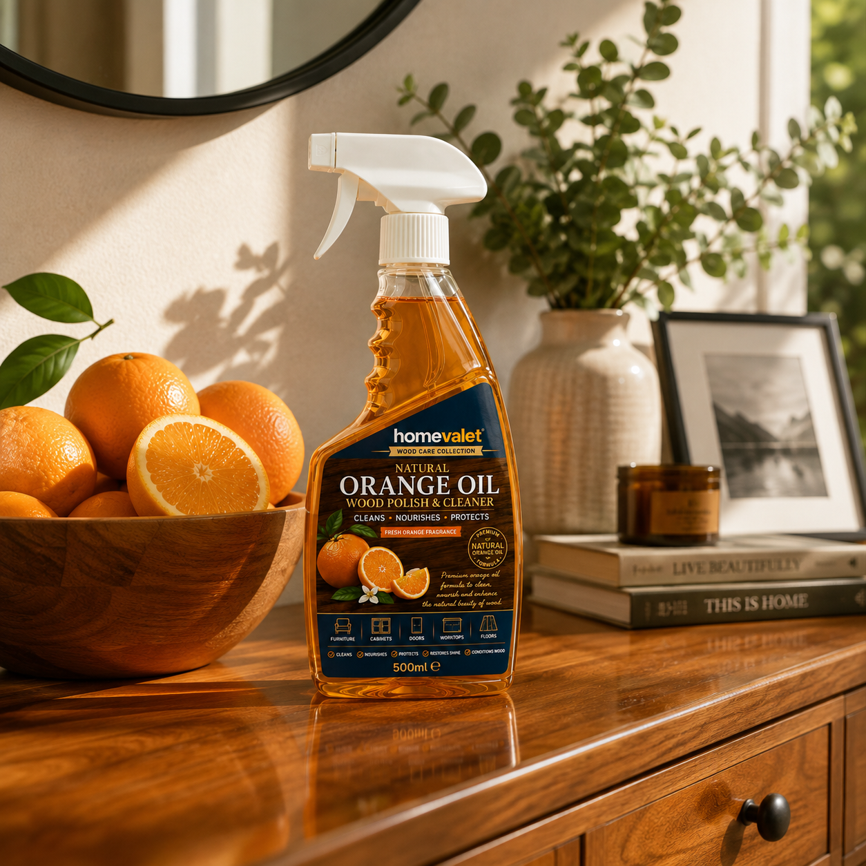 Orange Oil Wood Polish & Cleaner 500ml Furniture Care Spray