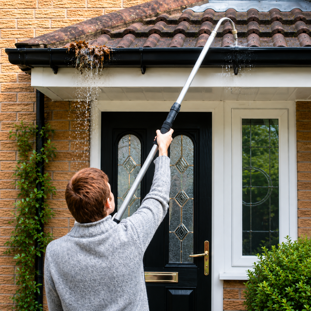 Telescopic Gutter Cleaner – Hose-Fed Long Reach Cleaning Wand