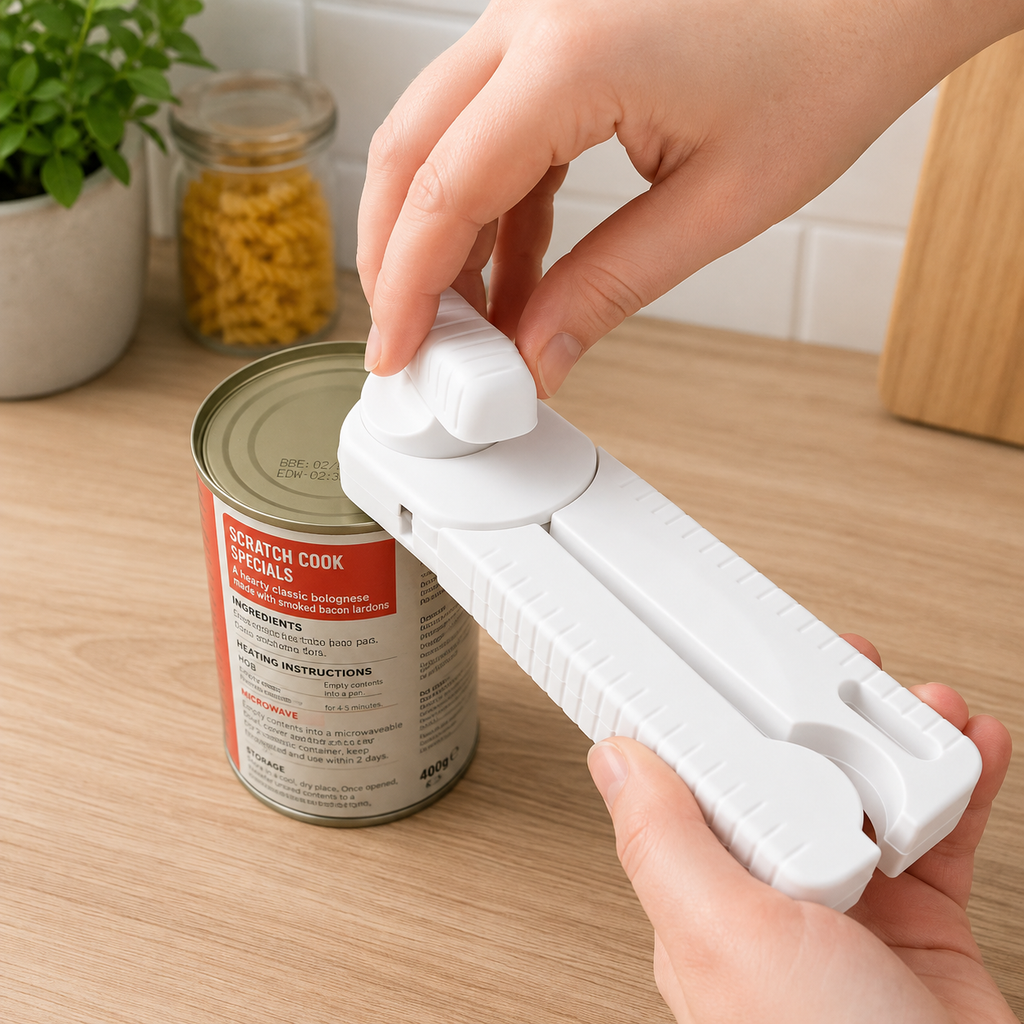 Easy Turn Safety Can Opener Stainless Steel Tin Opener Ergonomic Large Grip
