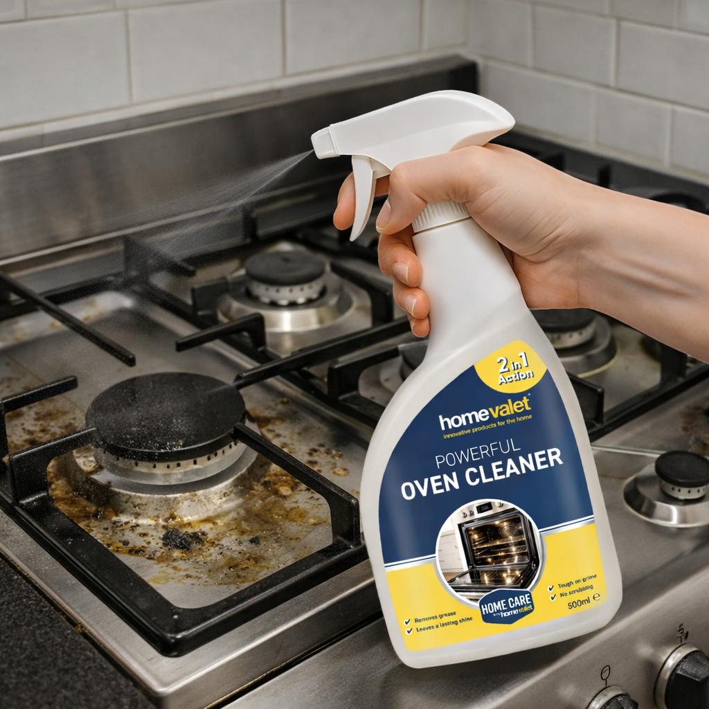 Premium BBQ and Oven Cleaner Spray Set 500ml – Powerful Grease & Burnt Food Remover for Ovens and Hobs, Comes With 1 Pair of Nitrile Disposable Gloves