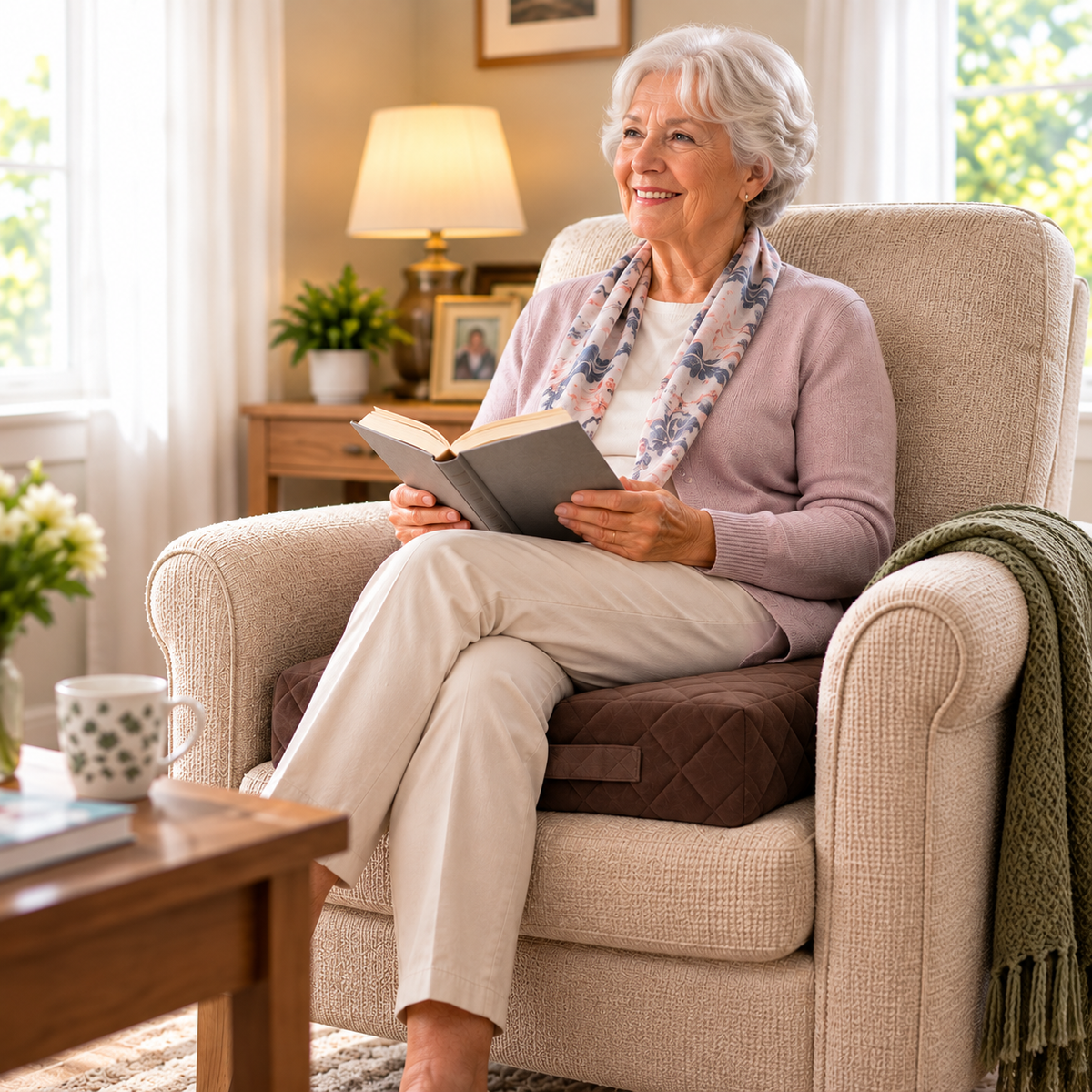 Homemate Tru-Boost Replacement Chair Raiser Cushion Cover – 45 x 45 x 10cm