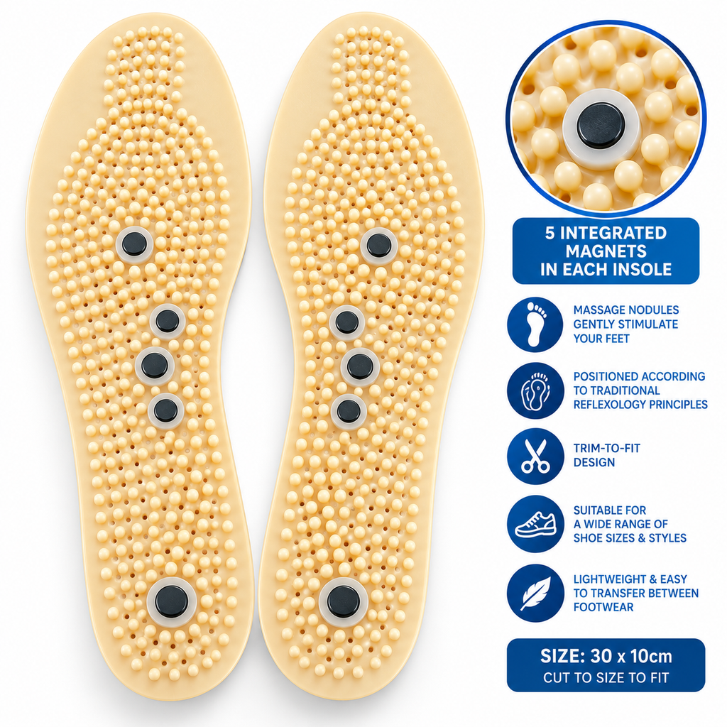5-Magnet Acupressure Massage Insoles – Everyday Foot Comfort & Support