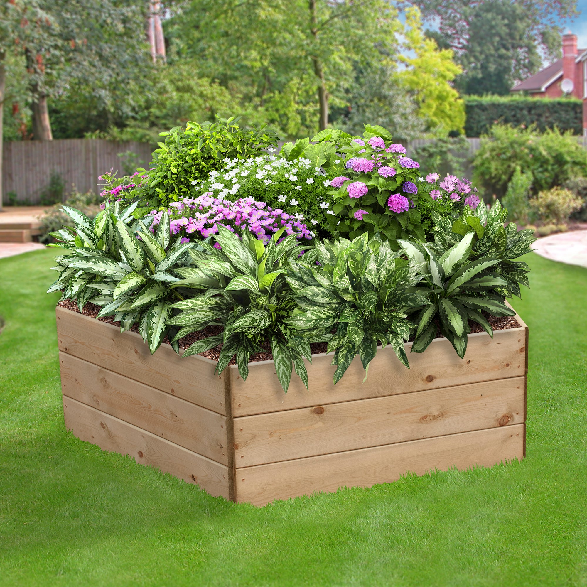 Timber Raised Bed Pentagonal