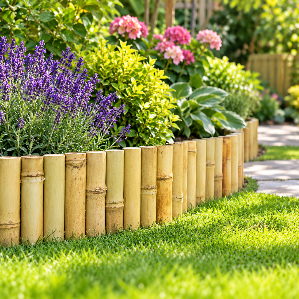 Bamboo Garden Edging – Natural Flexible Lawn Border