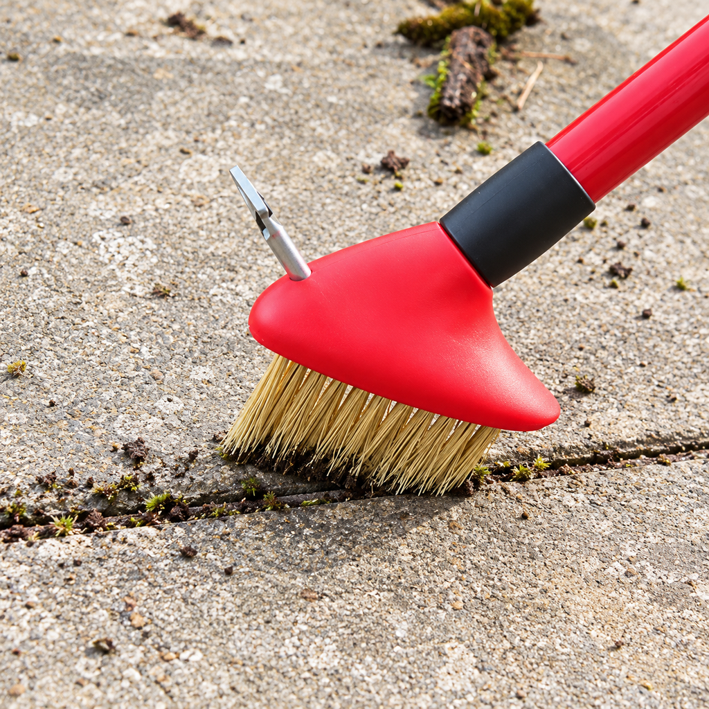 Telescopic Patio Weed Brush – Long Reach Paving Cleaner