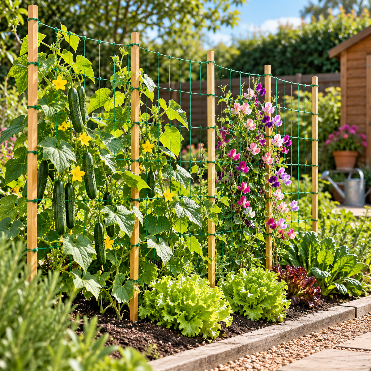 Bean & Pea Netting – Garden Climbing Plant Support Mesh