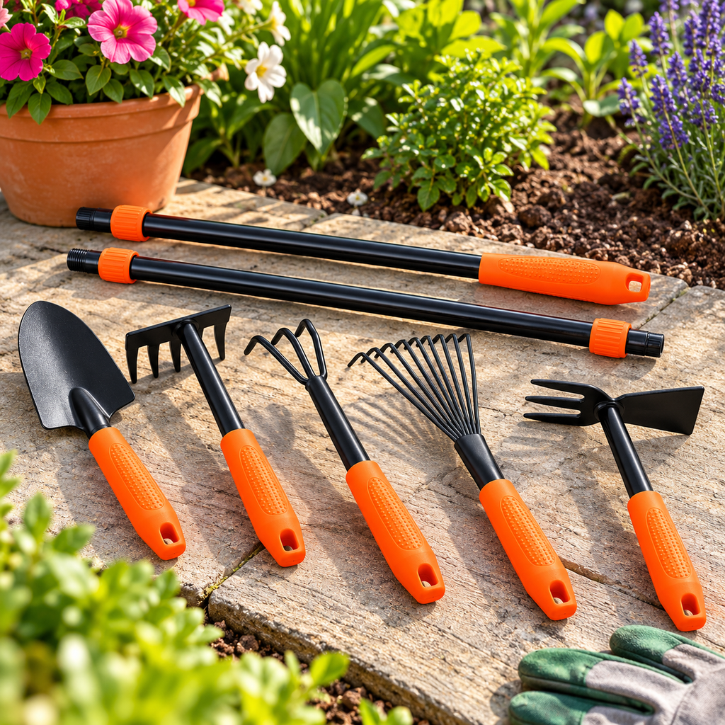 7 Piece Garden Tool Set – Hand Tools for Planting & Weeding