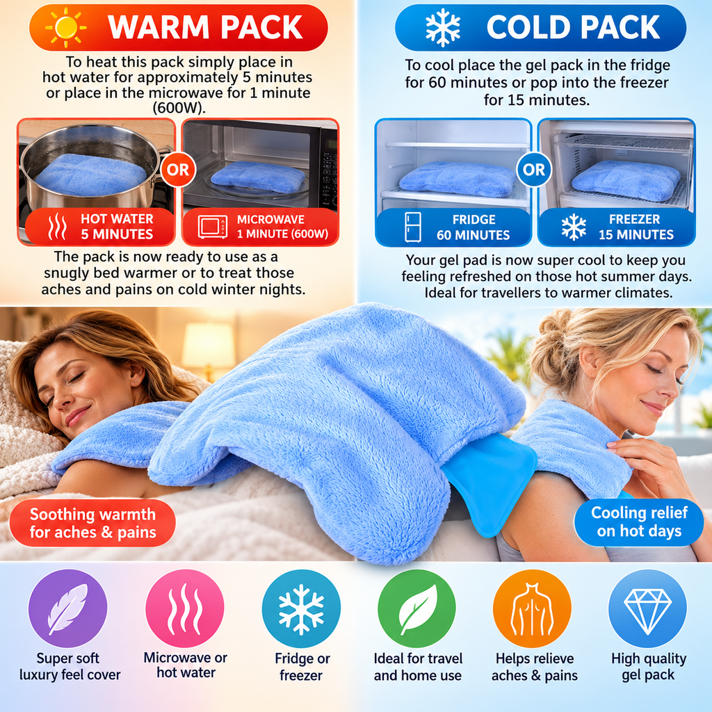 Hot & Cold Gel Pack – Reusable Heat & Ice Therapy Pack
