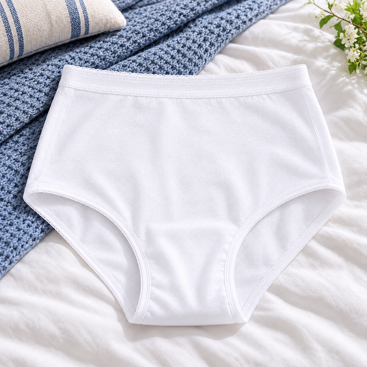 Ladies Cotton White Incontinence Pants 100ml