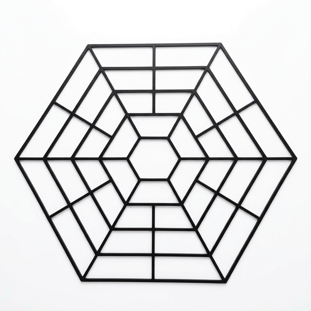 Black spider web placemat on white