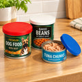 18 Reusable Can Lids – Colour Coded Food Covers – Pet, Food & Drinks 6 red, 6 white and 6 blue