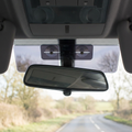 Central car visor with the sliding adjustment mechanism visible