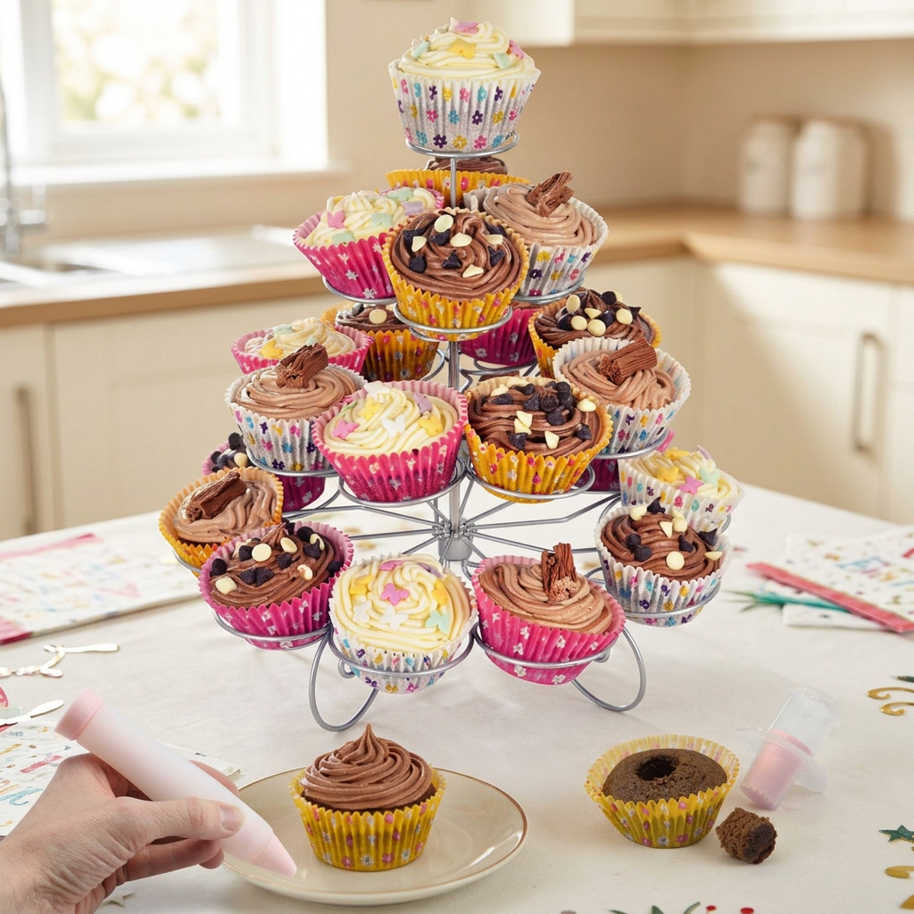 Cupcake set in use in a kitchen setting