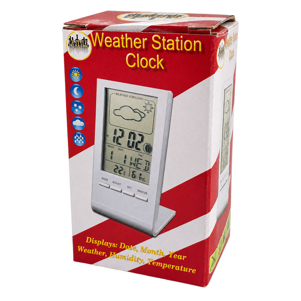 LA Style Desktop Weather Station Alarm Clock