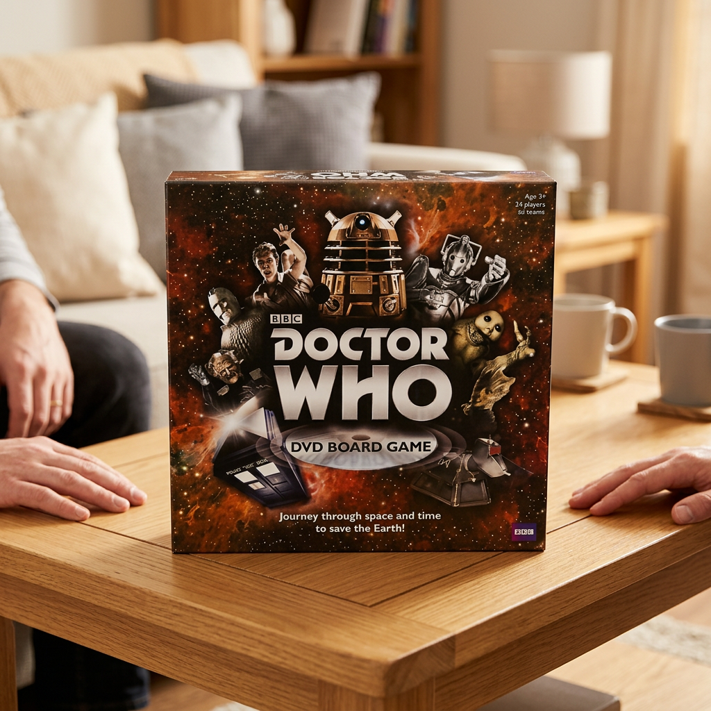 Doctor Who DVD board game in a living-room setting