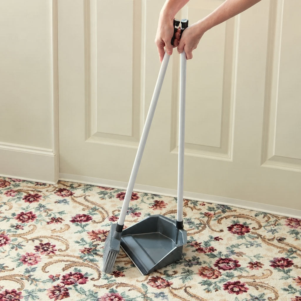 Long Handled Dustpan & Brush – Upright Floor Cleaning Set