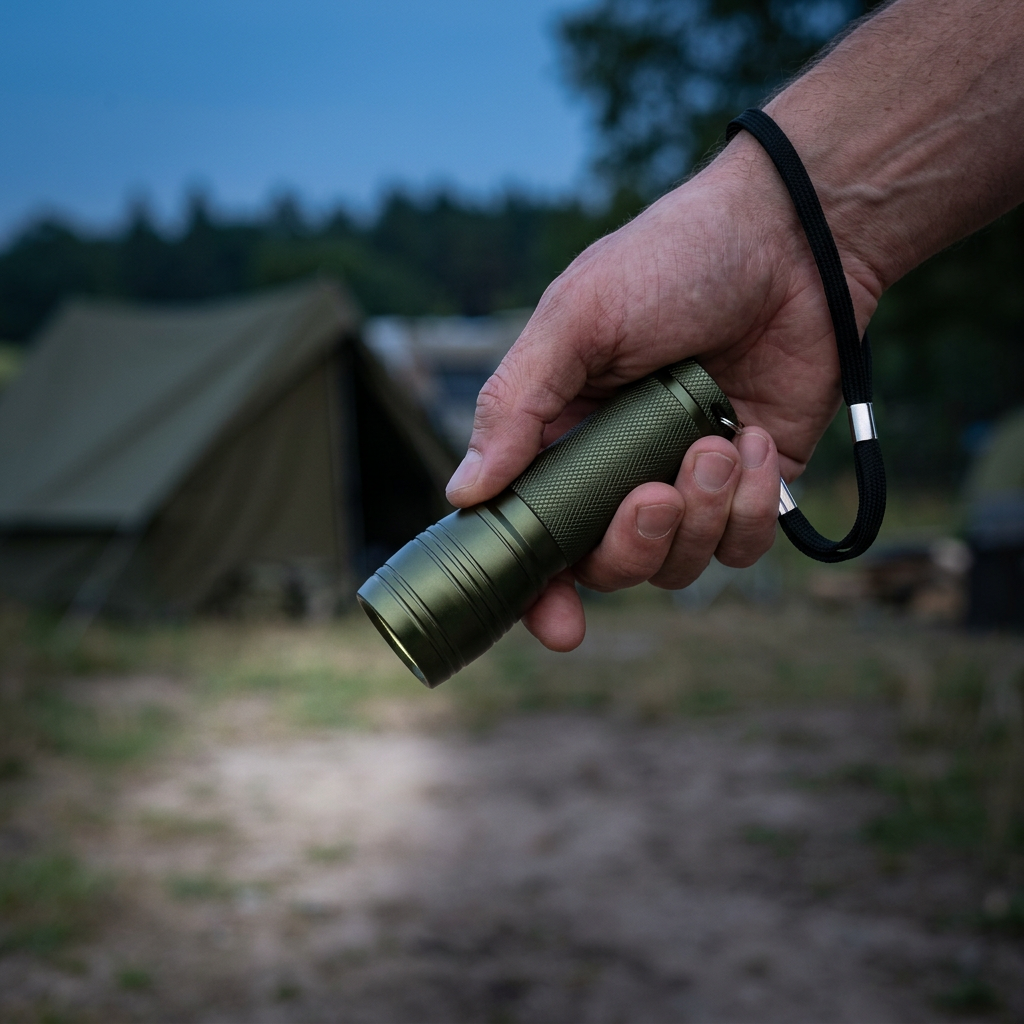 DX Pro torch being used at a campsite