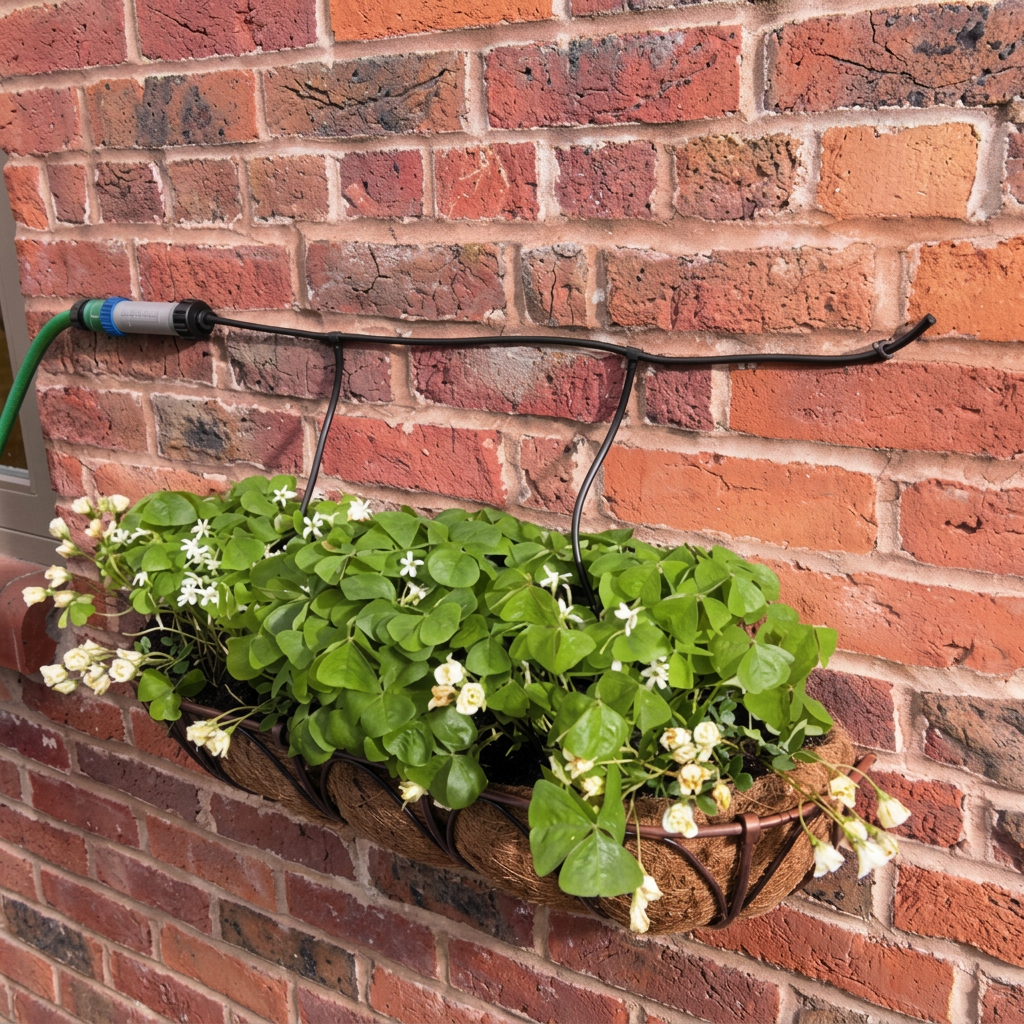 Easy Watering Patio Kit installed above a planter