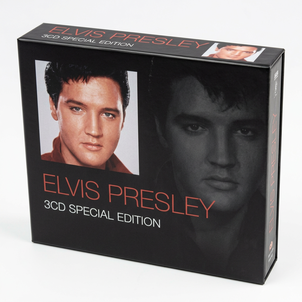 Elvis triple CD boxed set on white