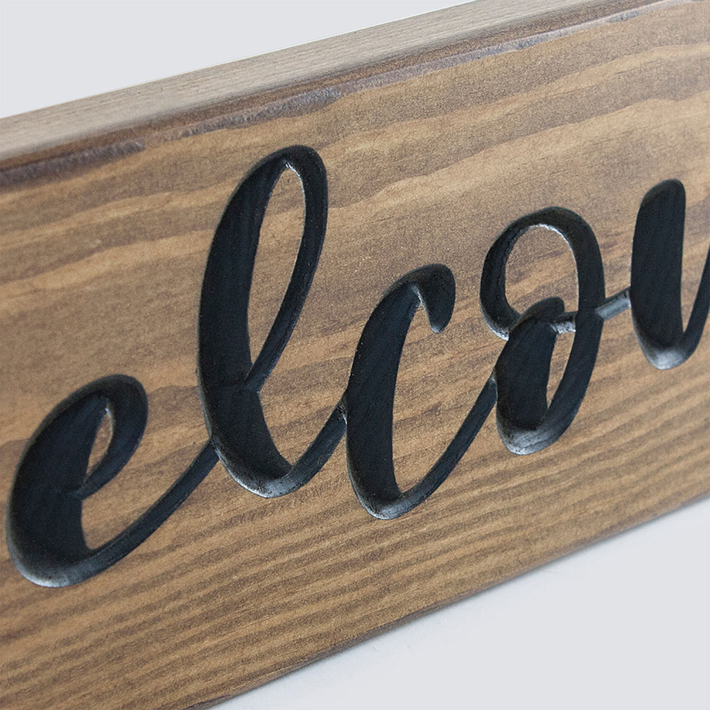 Wooden Engraved Welcome Sign – Rustic Handmade Home Plaque