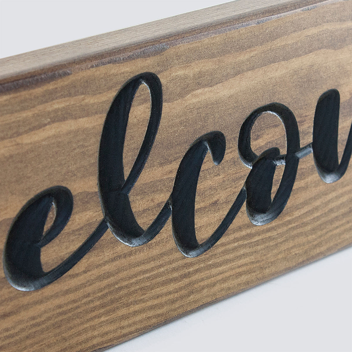 Wooden Engraved Welcome Sign – Rustic Handmade Home Plaque