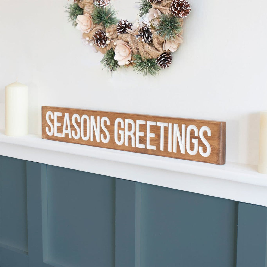 Engraved Seasons Greetings Wall Sign