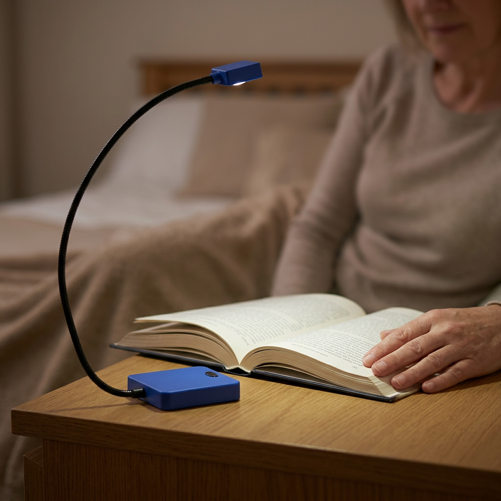 Flexi Reading Light illuminating a book