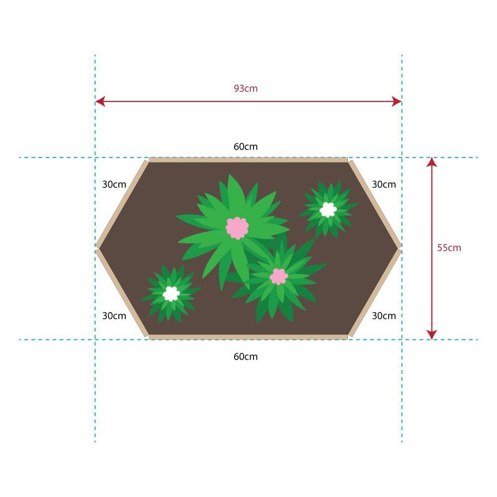 Greena Extended Hexagonal Raised Bed - 1 Tier