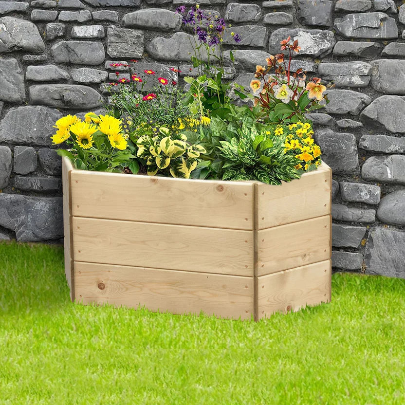 Timber Raised Bed Hexagonal Extended Sizes