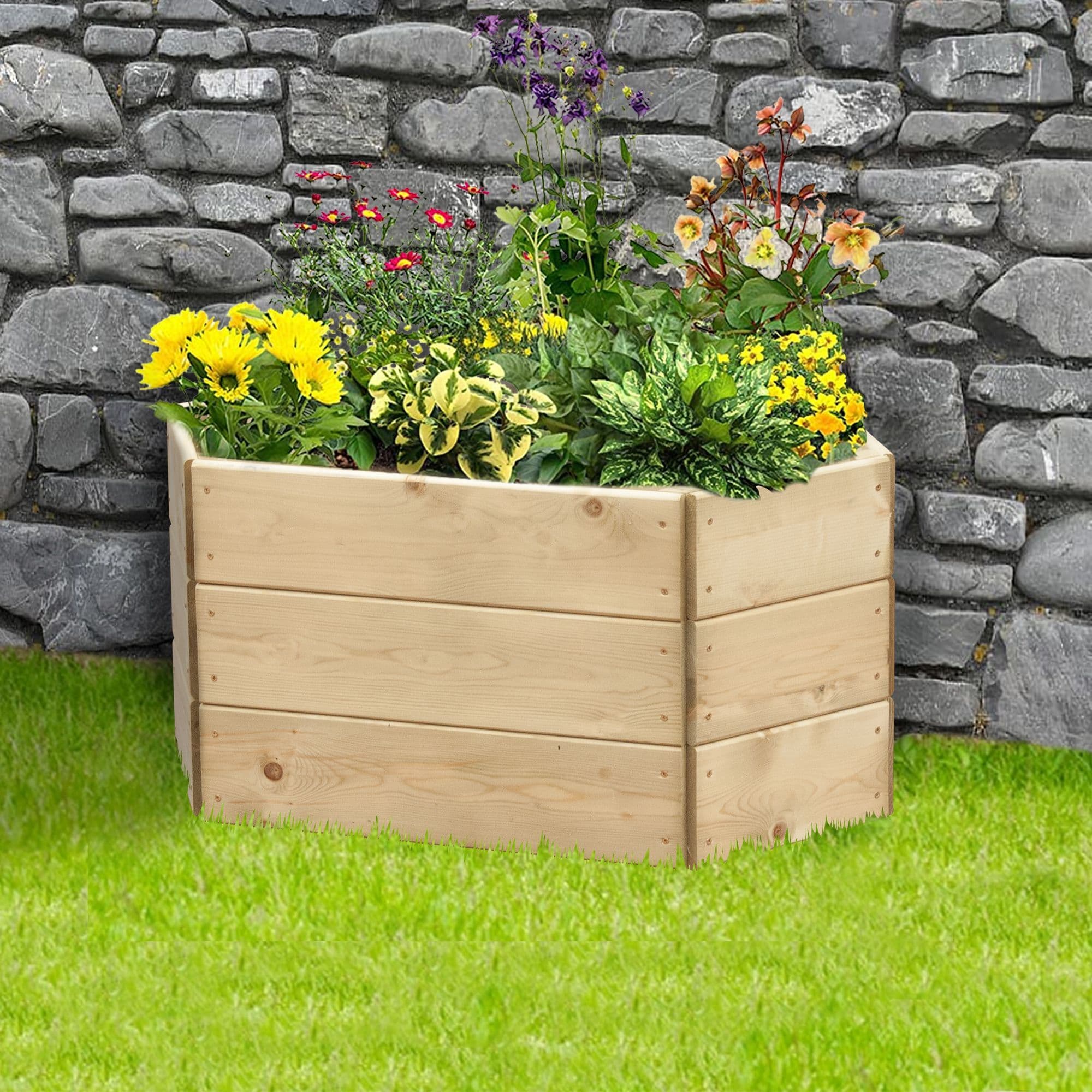 Greena Extended Hexagonal Raised Bed - 3 Tiers