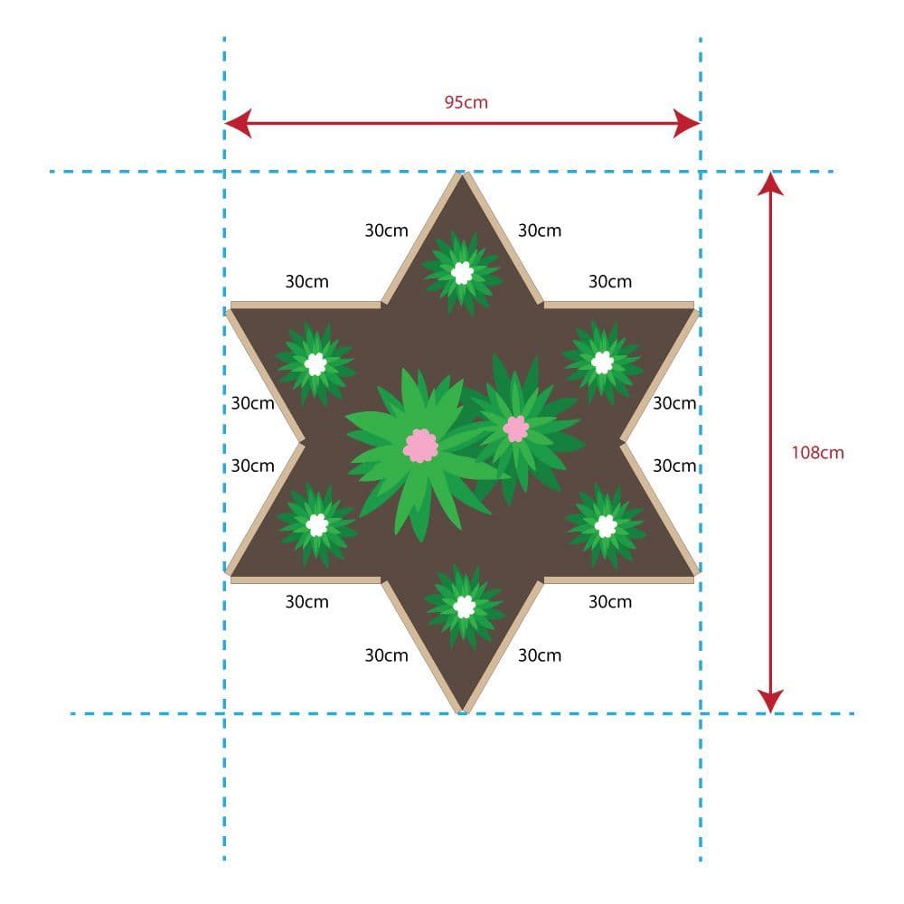 Greena Star Shaped Raised Bed - 3 Tiers