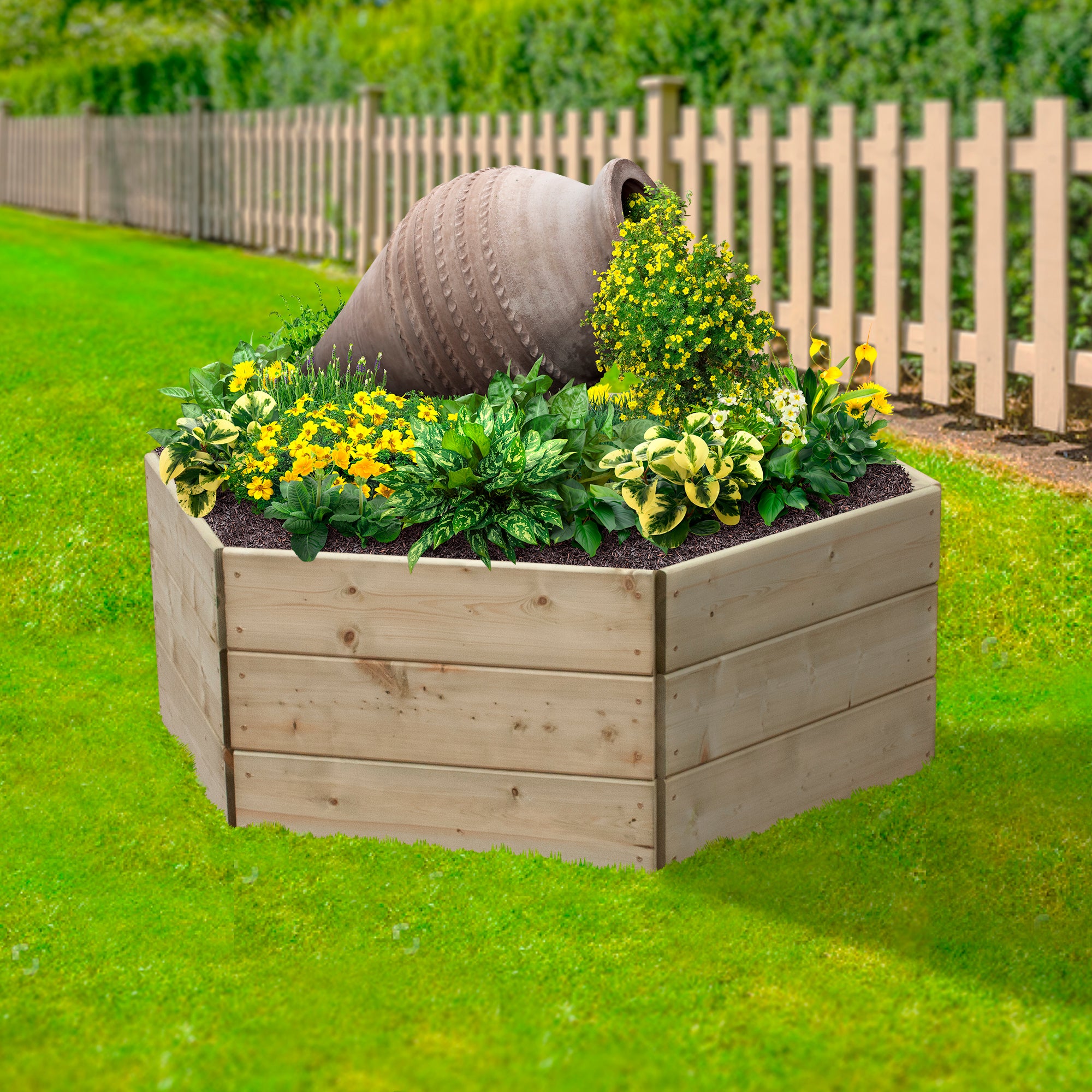 Timber Raised Bed Hexagonal