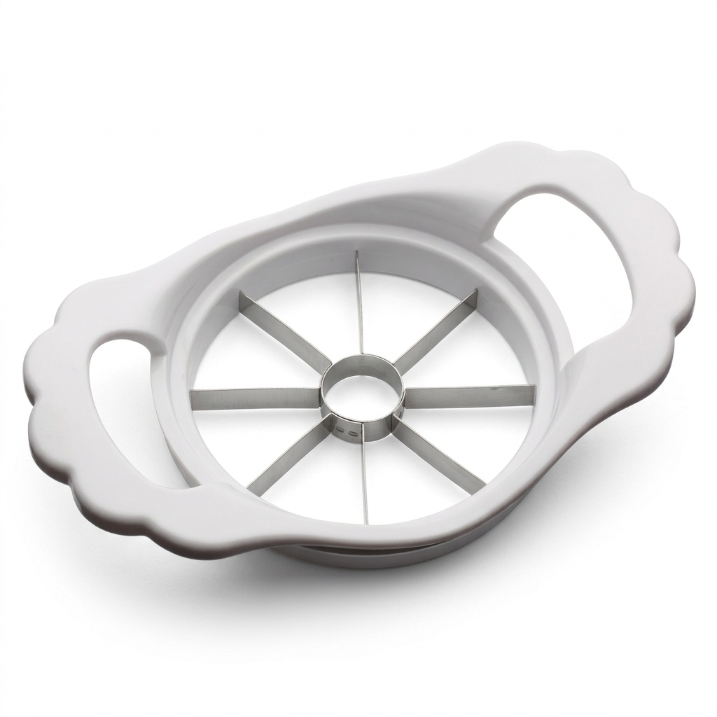 Improved apple corer and wedger on a white background