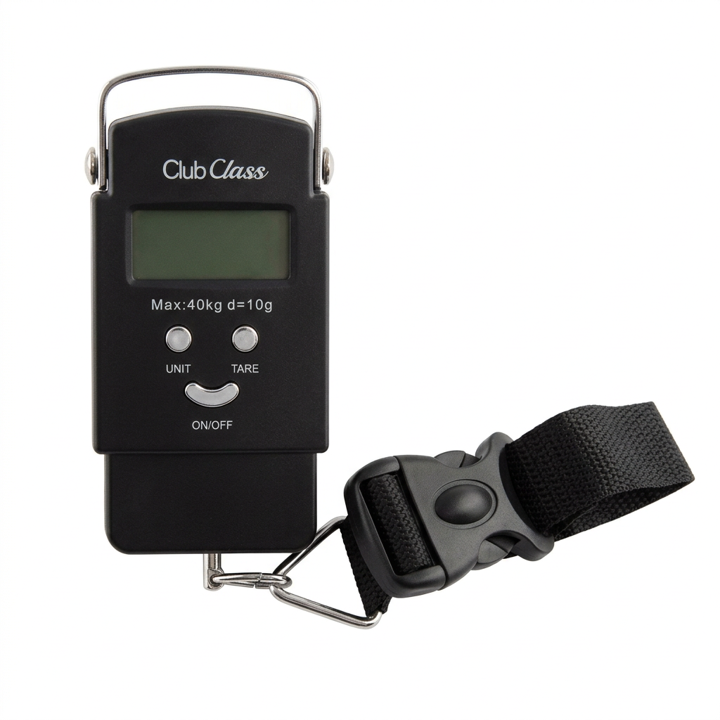 Improved digital luggage scales on a white background
