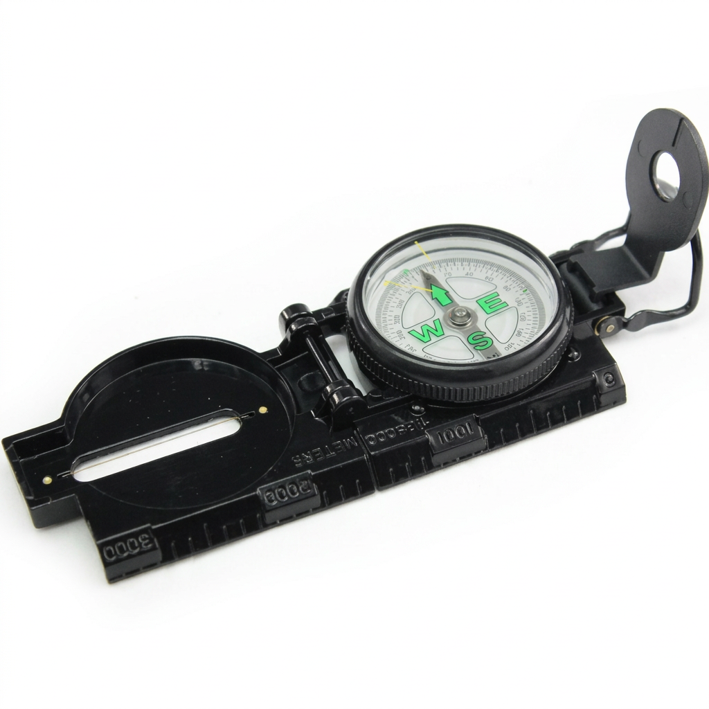 Improved open sighting compass on white