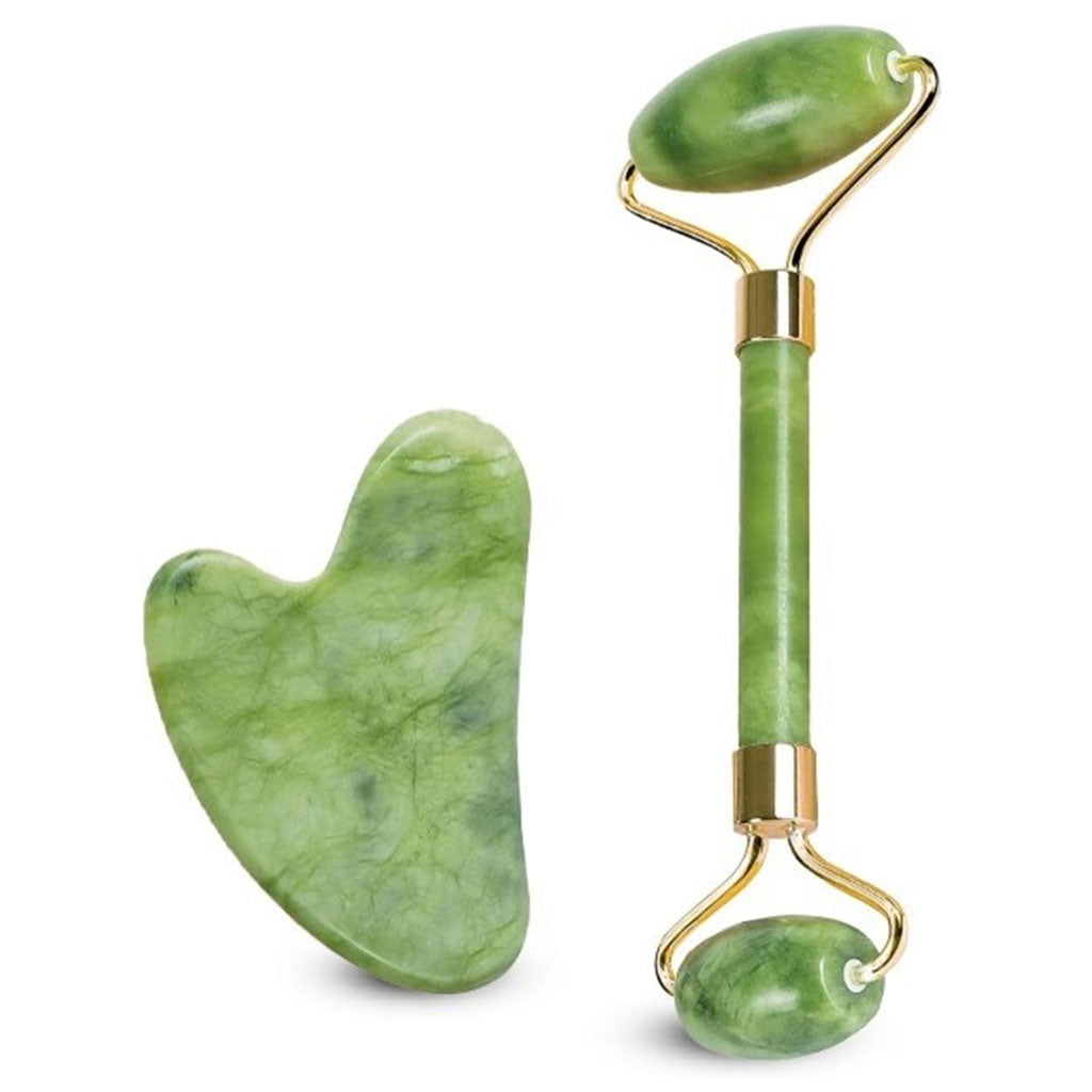 Jade Gua Sha Stone & Facial Massager Set
