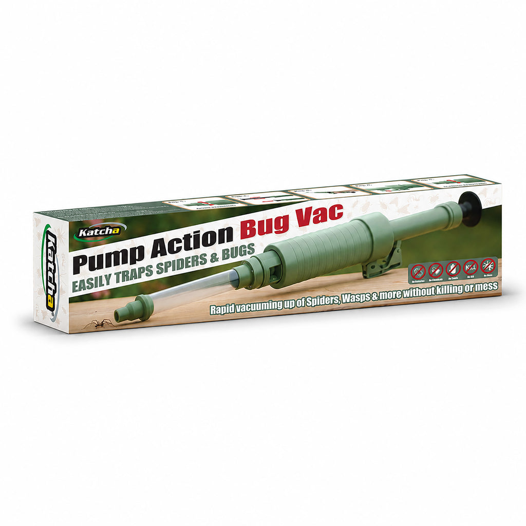 Katcha Pump Action Bug Vac Spider & Insect Catcher Long Reach Humane