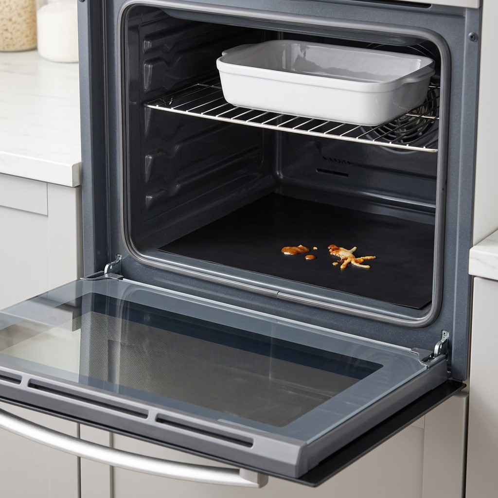 Oven liner placed directly on the oven base