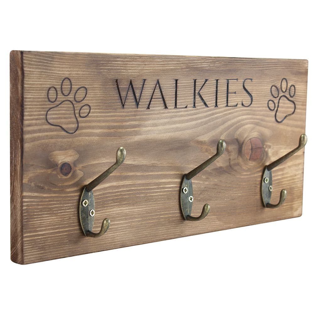 Personalised Engraved Wooden Dog Lead Holder