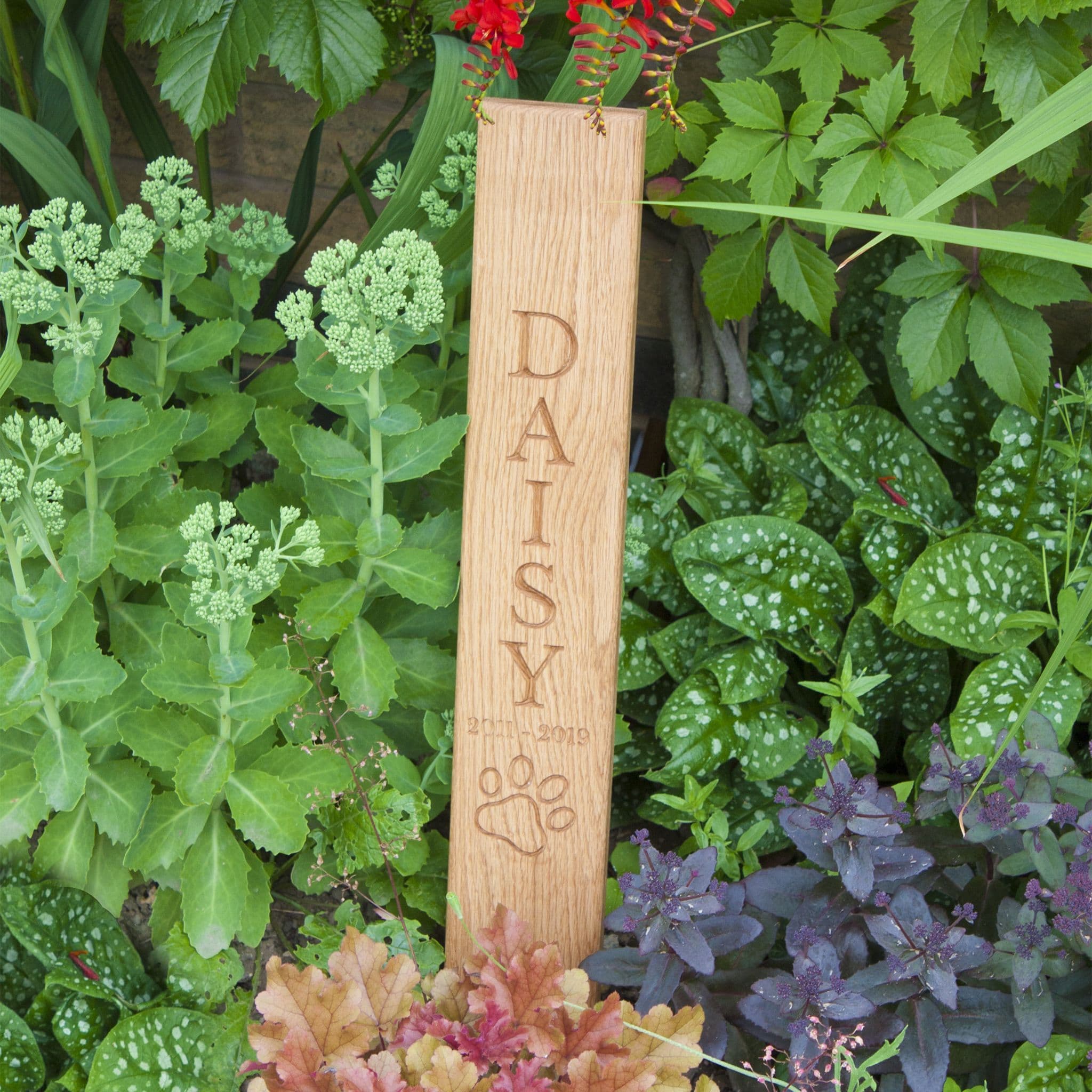 Personalised Oak Pet Memorial Post