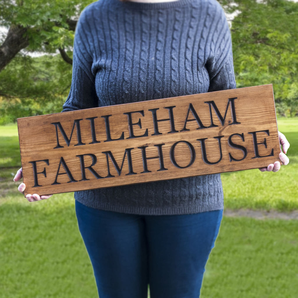 Personalised Wooden Engraved  Farmhouse Sign