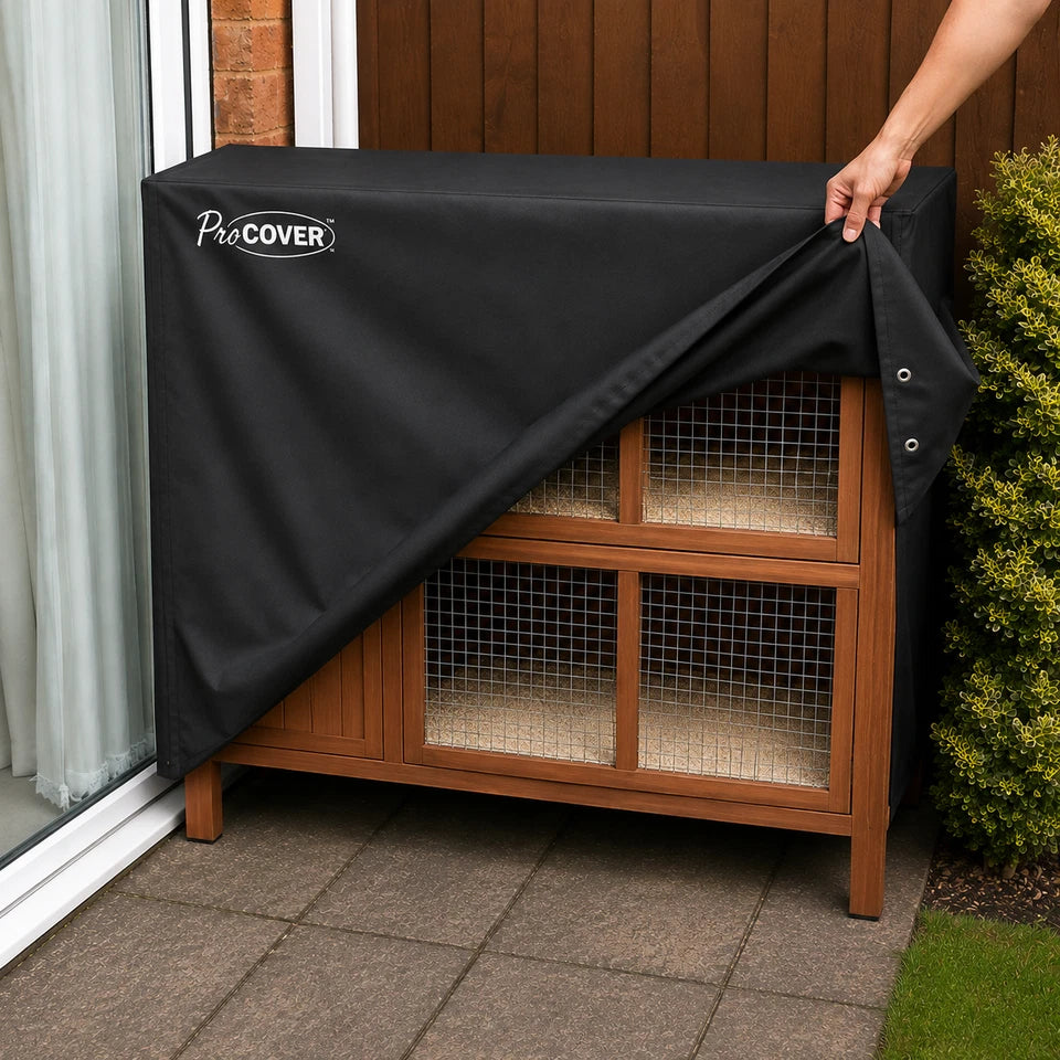 Heavy-Duty Double Hutch Cover – 600D Weatherproof Protection