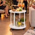 2-Tier Side Table with Casters – Mobile Storage Table