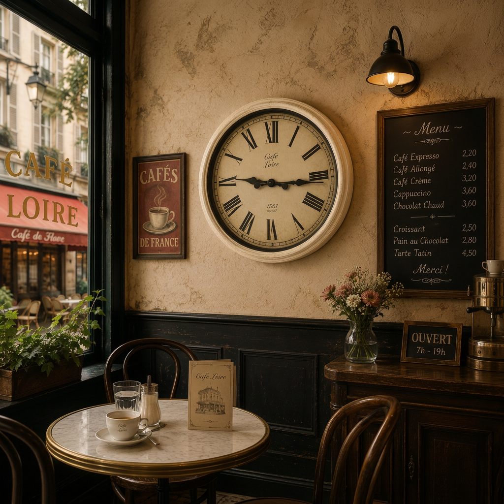 Square café-interior clock image