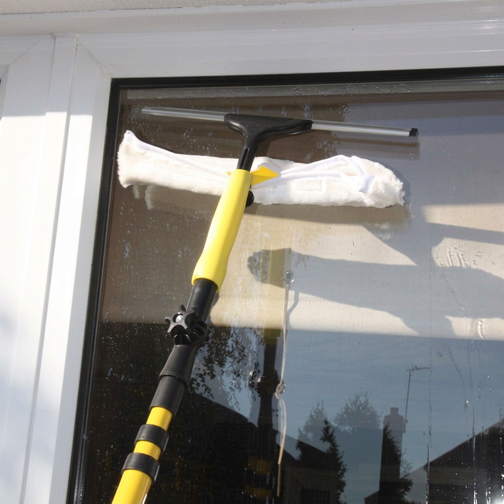 Square window-cleaner close-up